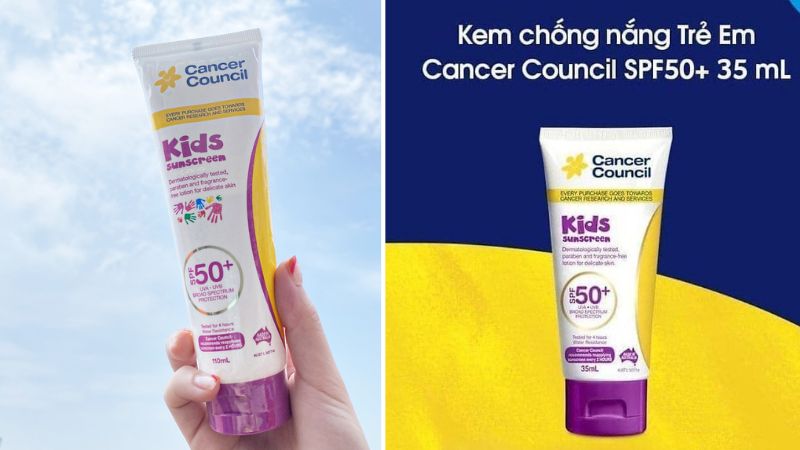Kem chống nắng Cancer Council Kids Suncreen - Mỹ phẩm Cancer Council an toàn cho bé