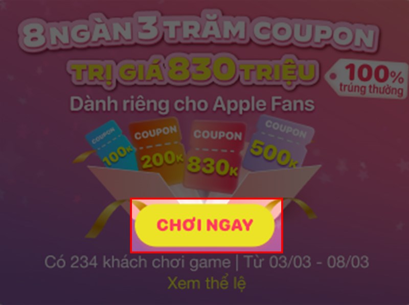 Cách lấy coupon mua đồ Apple tại Thế Giới Di Động