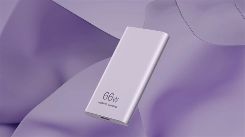 Huawei SuperCharge Max 66 W có 3 màu sắc đẹp mắt, trên đây là màu Tím