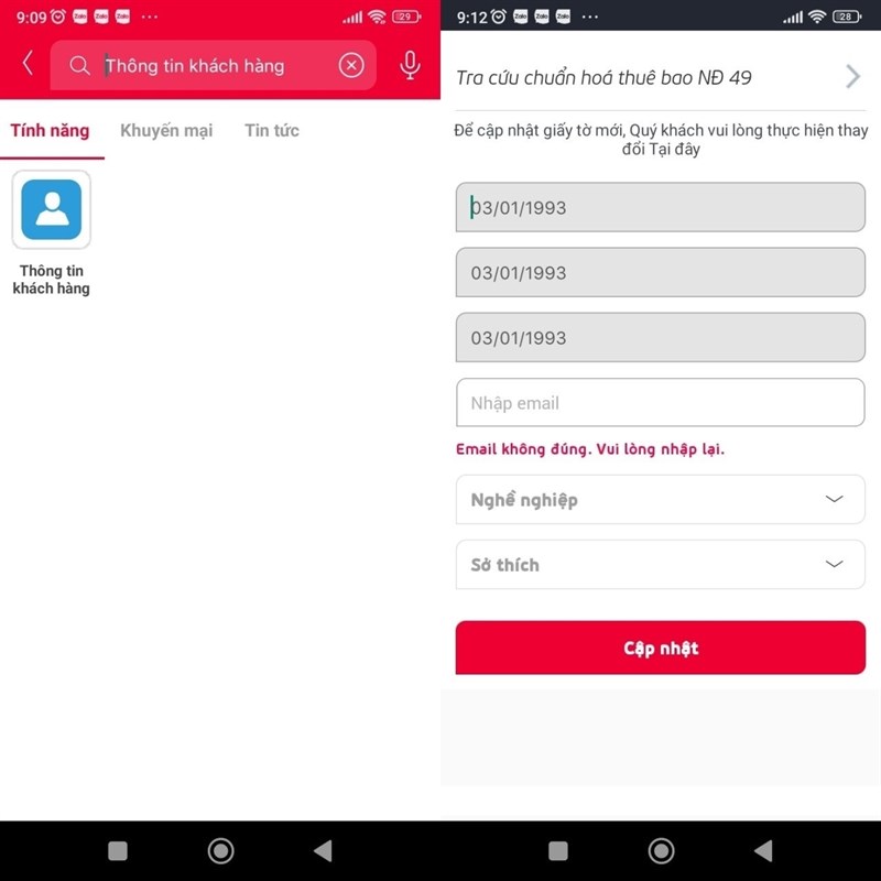 Cách đồng bộ thông tin thuê bao với CSDL quốc gia bằng smartphone Cách đồng bộ thông tin thuê bao với CSDL quốc gia bằng smartphone