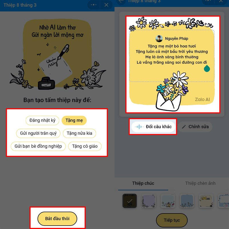 Hướng dẫn cách tạo thiệp 8/3 trên Zalo Hướng dẫn cách tạo thiệp 8/3 trên Zalo