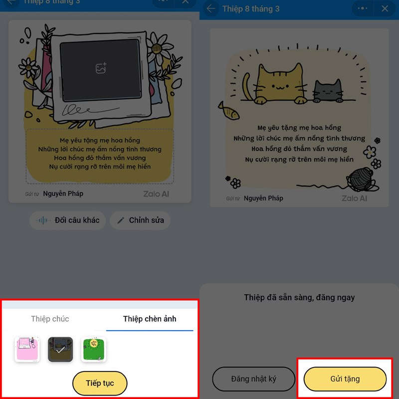 Hướng dẫn cách tạo thiệp 8/3 trên Zalo Hướng dẫn cách tạo thiệp 8/3 trên Zalo