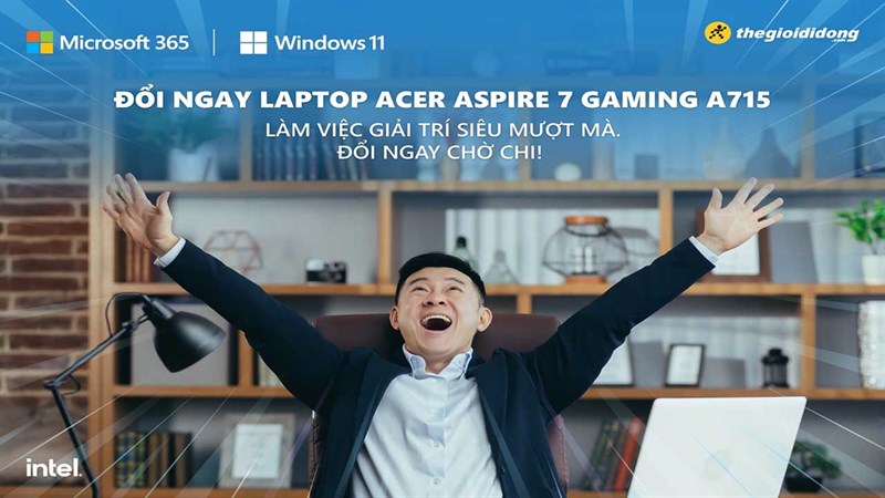 Laptop Acer Apsire 7 A715, làm việc giải trí mượt mà, săn ngay chờ chi