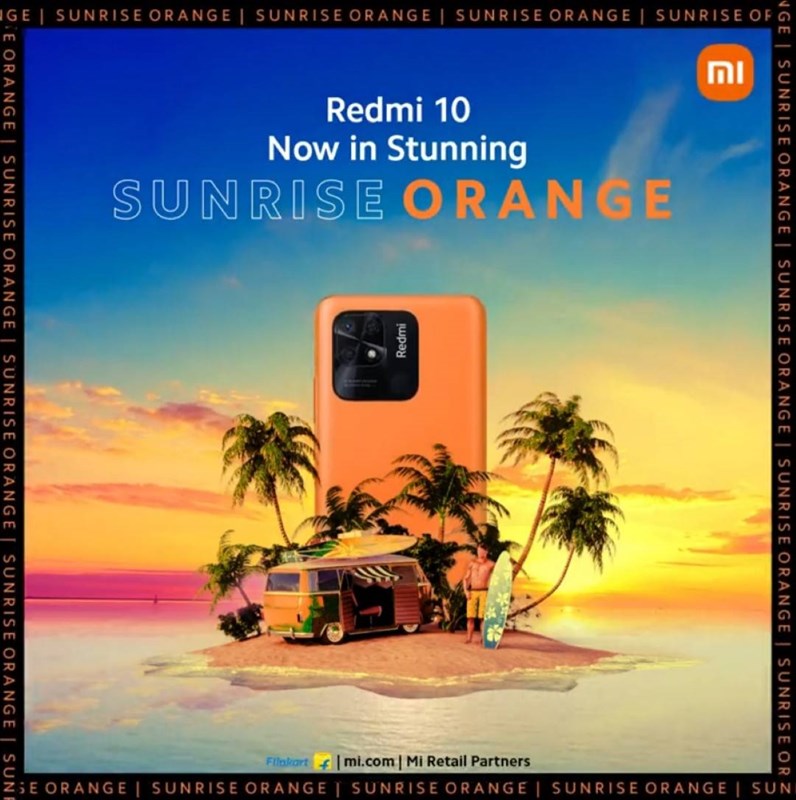 Poster giới thiệu màu cam của Redmi 10