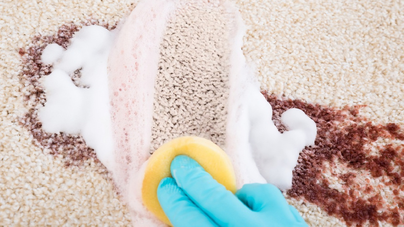 Use shaving foam to clean the carpet