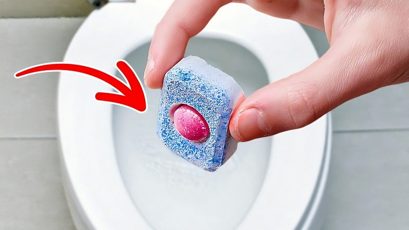 Use dishwashing tablets to clean the toilet