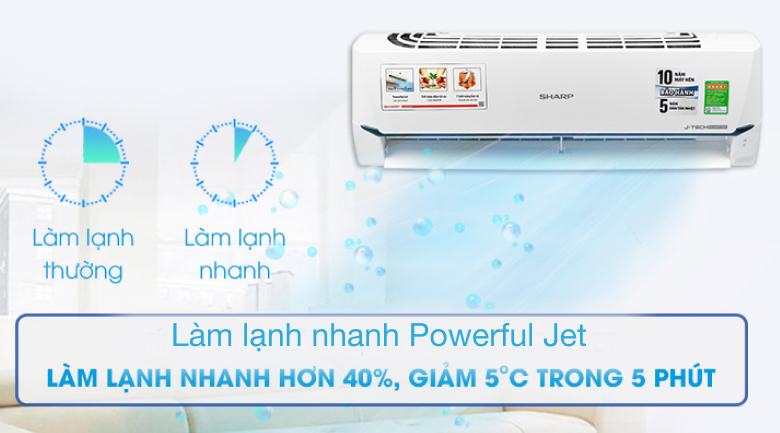 Chế độ Powerful trên máy lạnh Sharp