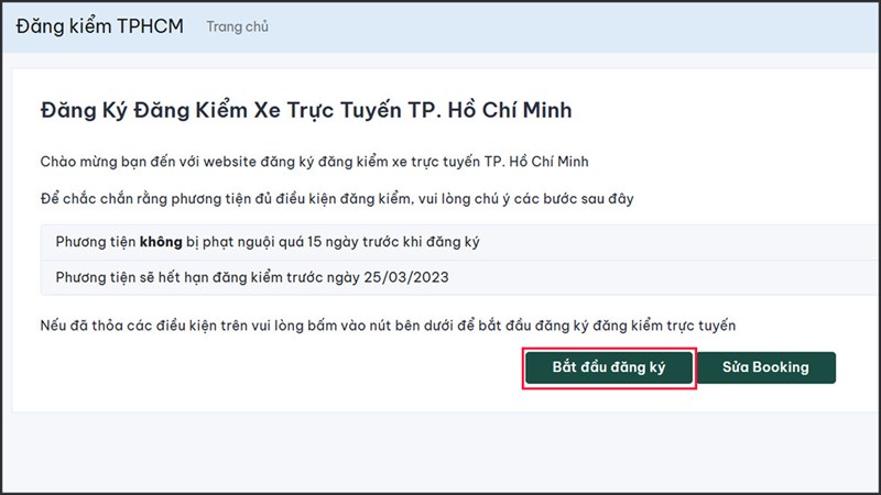 Cách đăng kiểm ô tô online