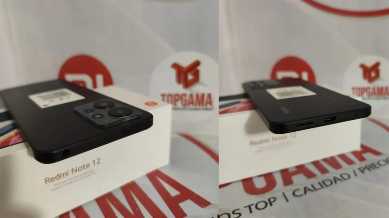 Cận cảnh khung cạnh trên và dưới của Redmi Note 12 4G Cận cảnh khung cạnh trên và dưới của Redmi Note 12 4G