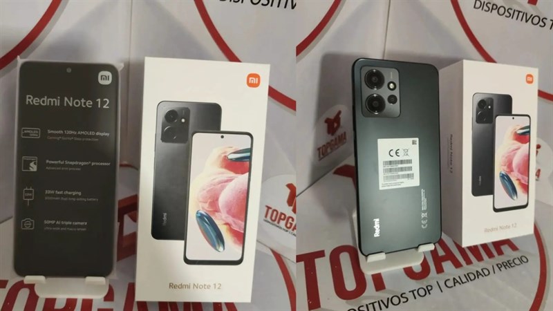 Redmi Note 12 4G và hộp bán lẻ Redmi Note 12 4G và hộp bán lẻ