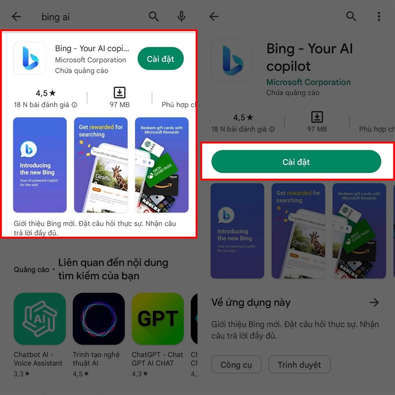 Hướng dẫn cách sử dụng Bing AI trên Android