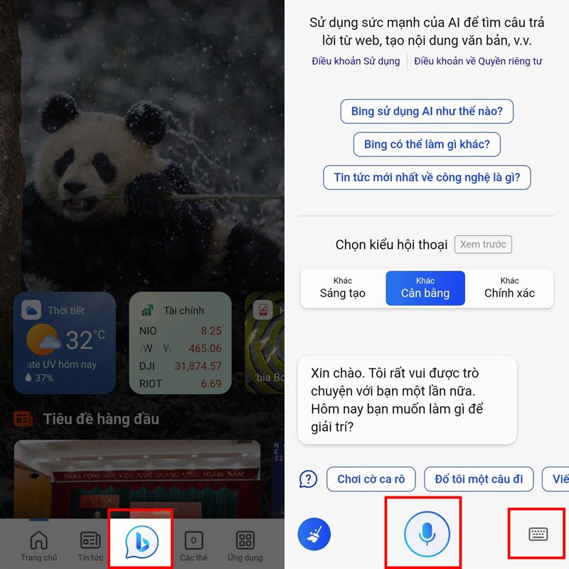 Hướng dẫn cách sử dụng Bing AI trên Android