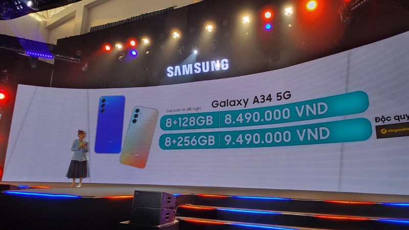 Giá của Galaxy A34 tại thị trường Việt Nam.