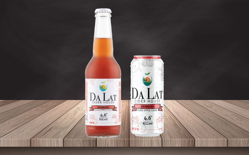 Nước uống trái cây len men Dalat Cider vị berries