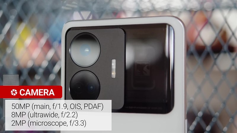 Thay vì sử dụng camera macro, realme GT3 trang bị một camera hiển vi 2 MP.