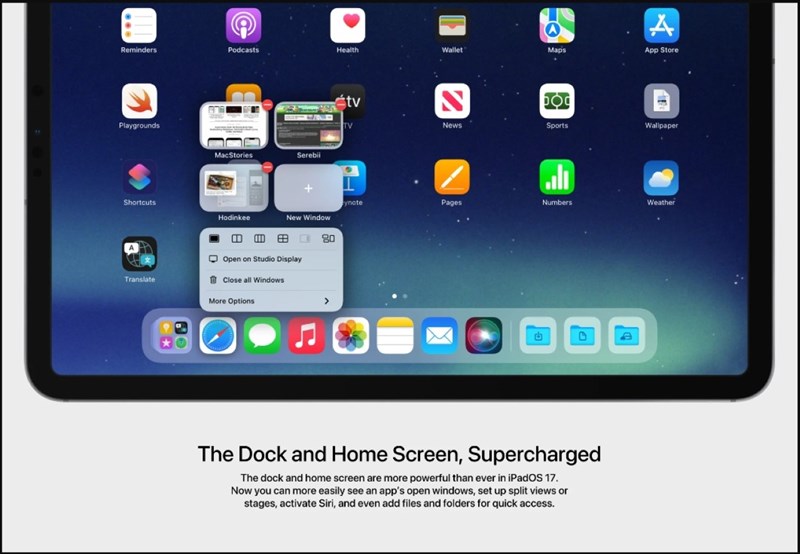 Màn hình chính được tối ưu hơn trong phiên bản iPadOS 17 concept