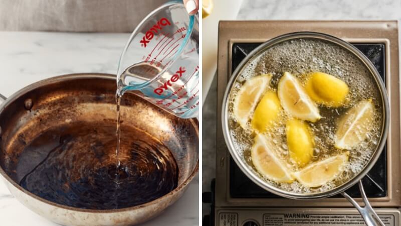 Clean the pot with lemon, vinegar