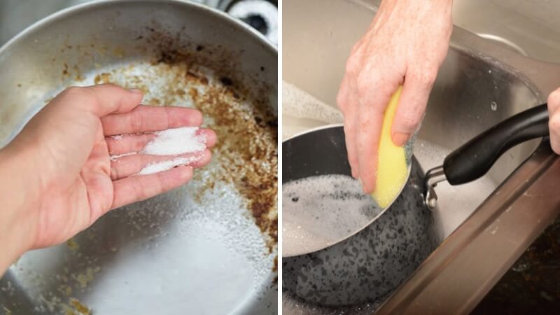 Clean the pot with salt