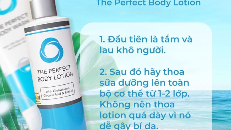 Minh họa hướng dẫn sử dụng The Perfect Body Lotion