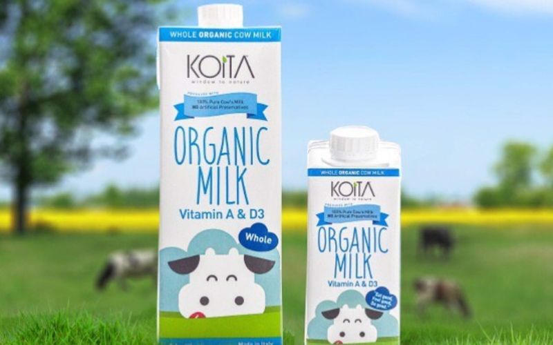 Sữa bò tách kem có đường hữu cơ Koita