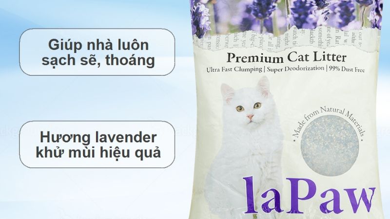 Cát vệ sinh cho mèo Lapaw hương lavender