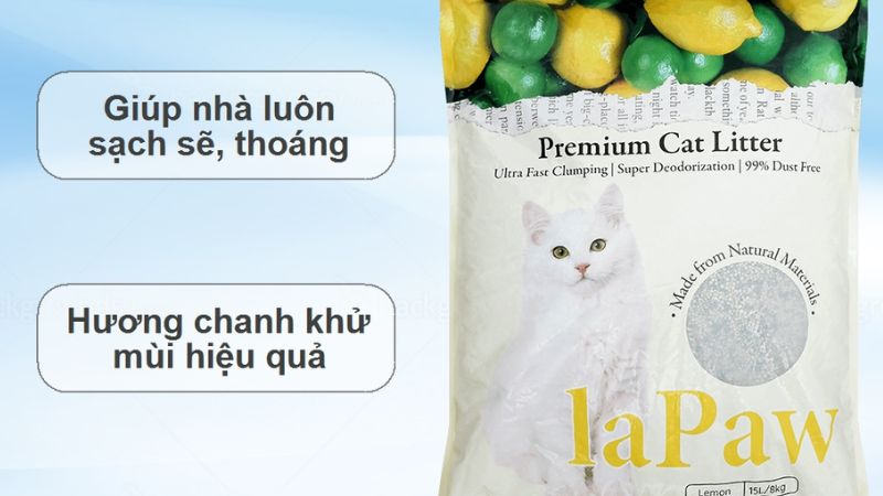 Cát vệ sinh cho mèo Lapaw hương chanh