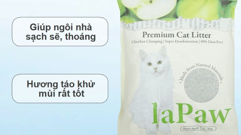 Cát vệ sinh cho mèo Lapaw hương táo