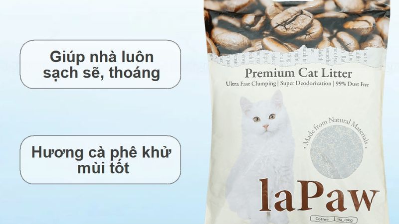 Cát vệ sinh cho mèo Lapaw hương cà phê