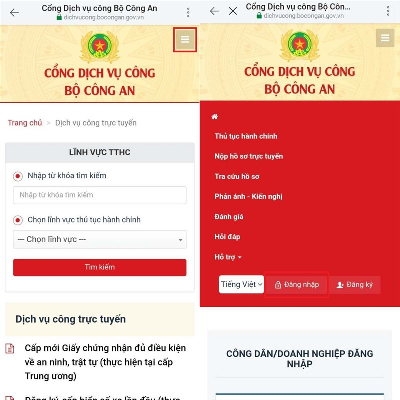 Trình báo mất hộ chiếu online