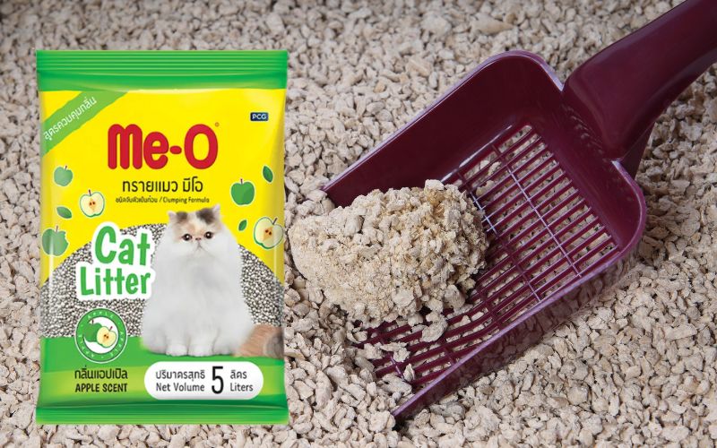 Cát vệ sinh cho mèo Me-O hương táo Cát vệ sinh cho mèo Me-O hương táo