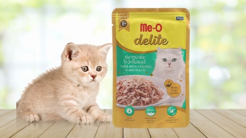 Thức ăn cho mèo trưởng thành Me-O vị cá ngừ và gà xé túi 70g