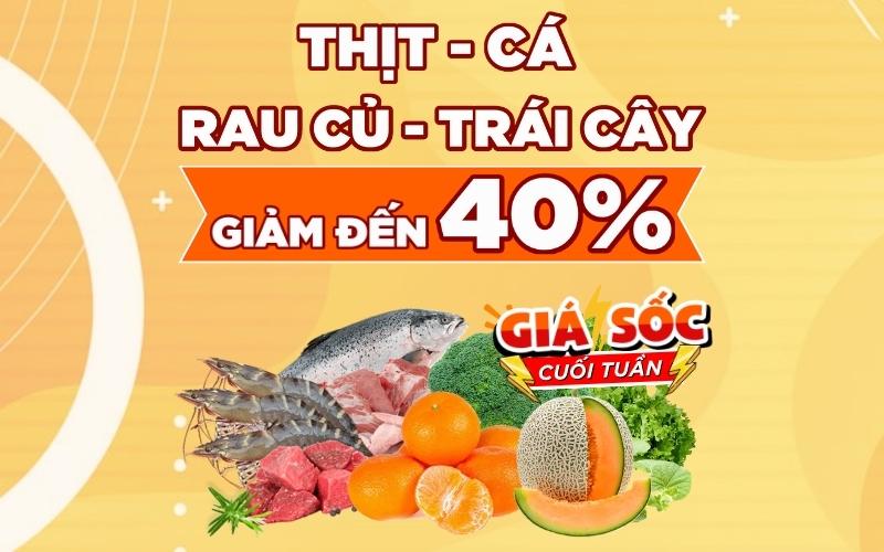 Từ 24/3 – 26/3/2023, rau củ, thịt cá giảm sốc 3 ngày cuối tuần