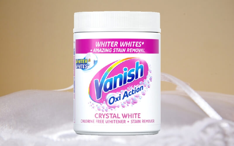 Bột giặt tẩy trắng Vanish Oxi Action Crystal White dành cho đồ trắng