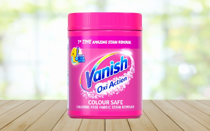 Bột giặt tẩy trắng Vanish Oxi Action dành cho đồ màu có bao bì rực rỡ,