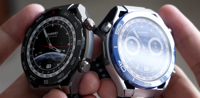 Cạnh phải (trái) của Huawei Watch Ultimate chứa 2 nút bấm, còn cạnh trái (phải) có 1 nút và dải loa kiêm hệ thống thoát nước