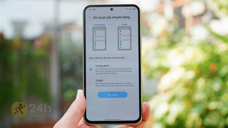 Màn hình với tốc độ làm tươi 120 Hz của Galaxy A54 5G chắc chắn là chân ái cho các bạn game thủ rồi.