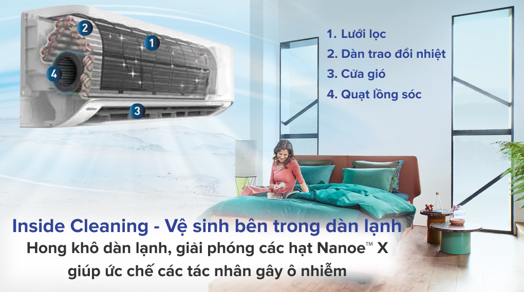 Đánh giá chi tiết dòng máy lạnh Panasonic hai chiều cao cấp XZ năm 2023 - Công nghệ Inside Cleaning