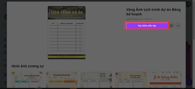Cách tạo bảng kế hoạch trên canva