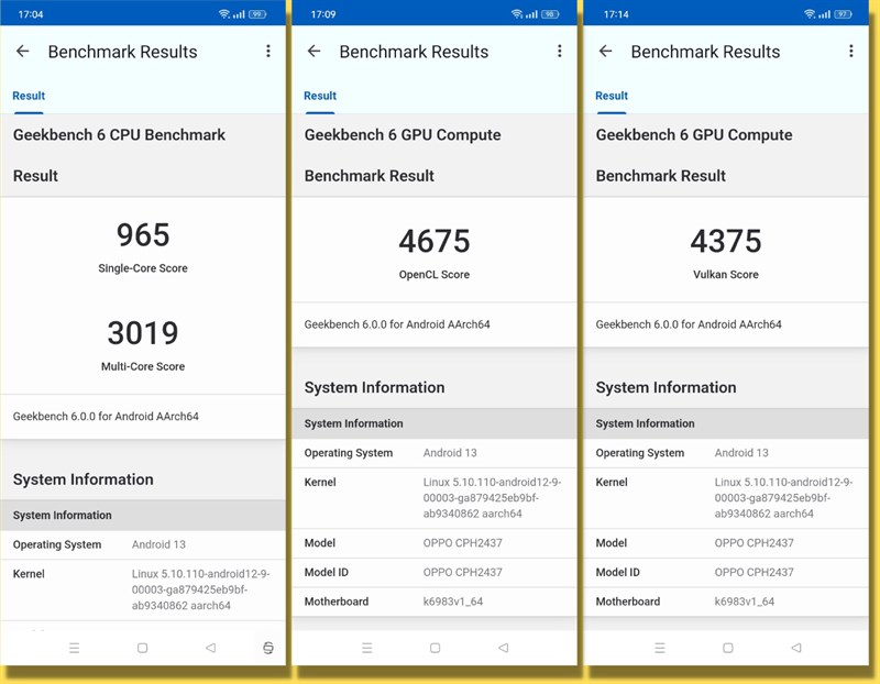 Các điểm số GeekBench 6 của OPPO Find N2 Flip. Các điểm số GeekBench 6 của OPPO Find N2 Flip.