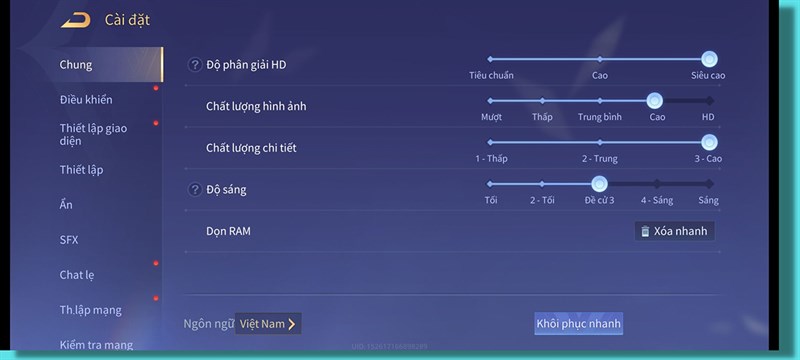 Thiết lập đồ họa Liên Quân Mobile mà mình chỉnh để test pin Redmi Note 12 Thiết lập đồ họa Liên Quân Mobile mà mình chỉnh để test pin Redmi Note 12