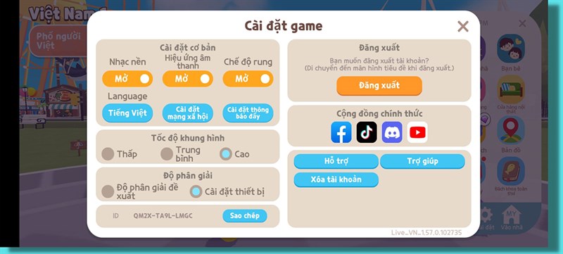 Thiết lập đồ họa Play Together mà mình đặt trên Redmi Note 12 Thiết lập đồ họa Play Together mà mình đặt trên Redmi Note 12