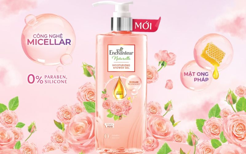 Sữa tắm dưỡng da Enchanteur Naturelle hương hoa hồng Pháp có gì đặc biệt