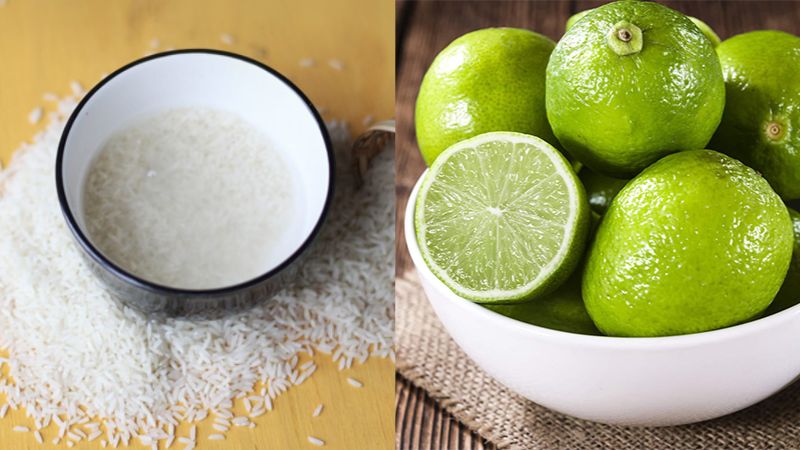 Combining rice water and lemon juice