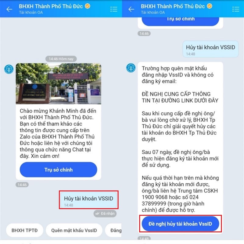 lấy lại mật khẩu VSSID bằng Zalo