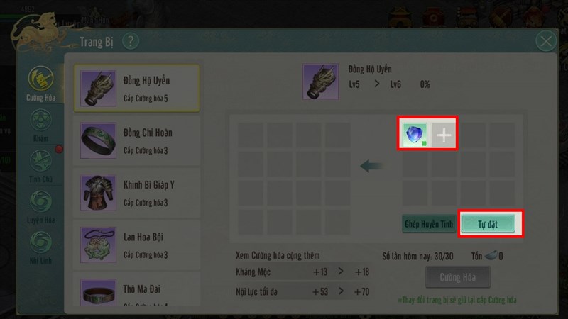 Cách nâng cấp đồ trong Kiếm Thế Origin