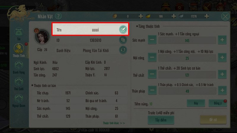 Cách đổi tên nhân vật Kiếm Thế Origin