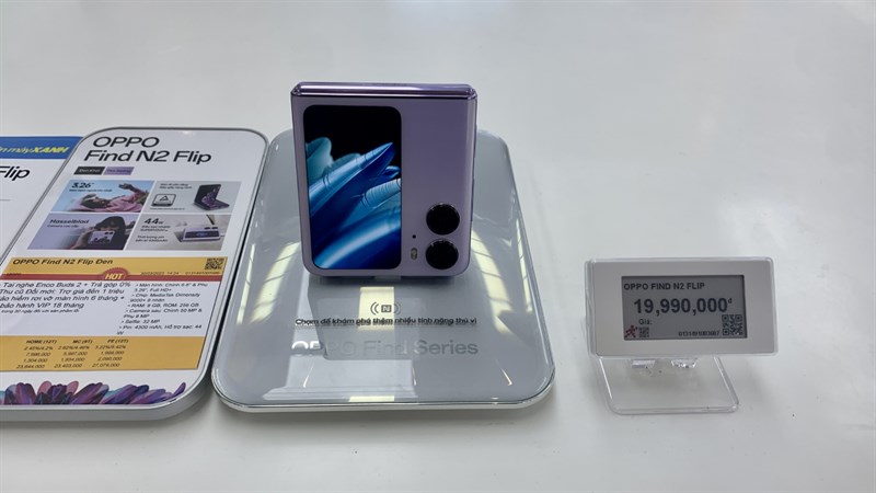 OPPO Find N2 Flip chính thức được mở bán với mức giá vô cùng ưu đãi, 19.990.00 đồng cho phiên bản tiêu chuẩn