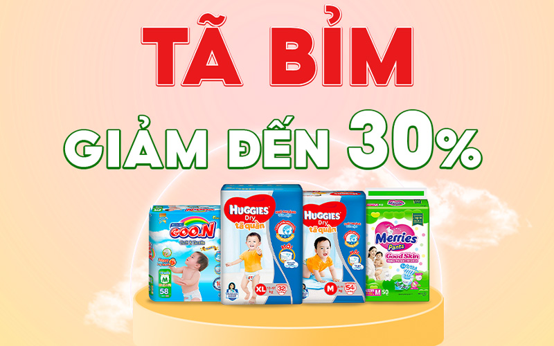 Từ 01/04 - 30/04/2023, tã bỉm các loại giảm đến 30%