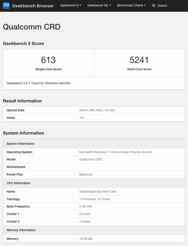 Snapdragon 8cx Gen 4 xuất hiện trên Geekbench