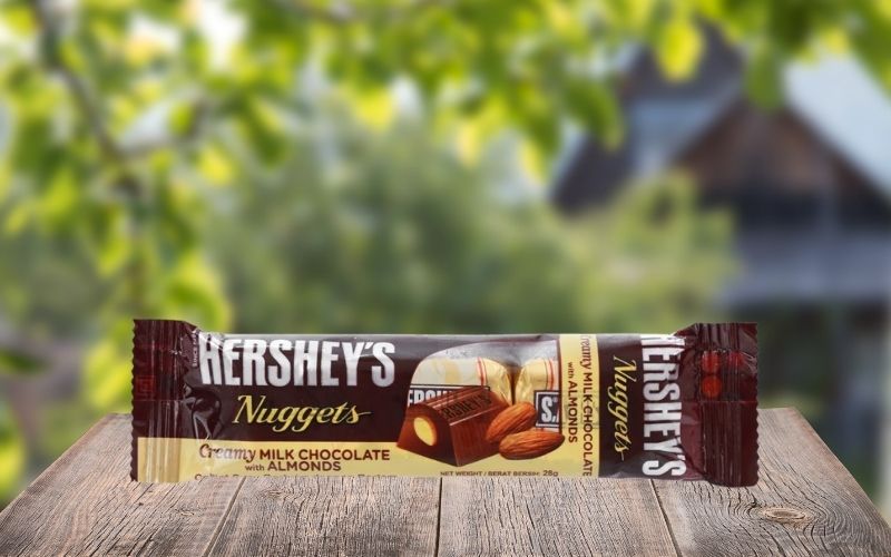 Socola Hershey's nuggets sữa hạnh nhân khay 28g